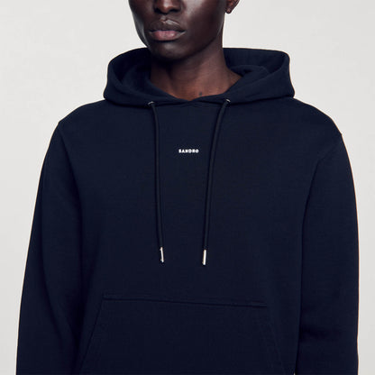 Hoodie Sweatshirt With Logo Embroidery - Black Black