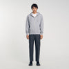 Sandro Zip Heather Hoodie Mocked Grey