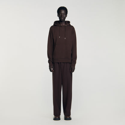 Rubber Sandro Hoodie Logo Hoodie Chocolate