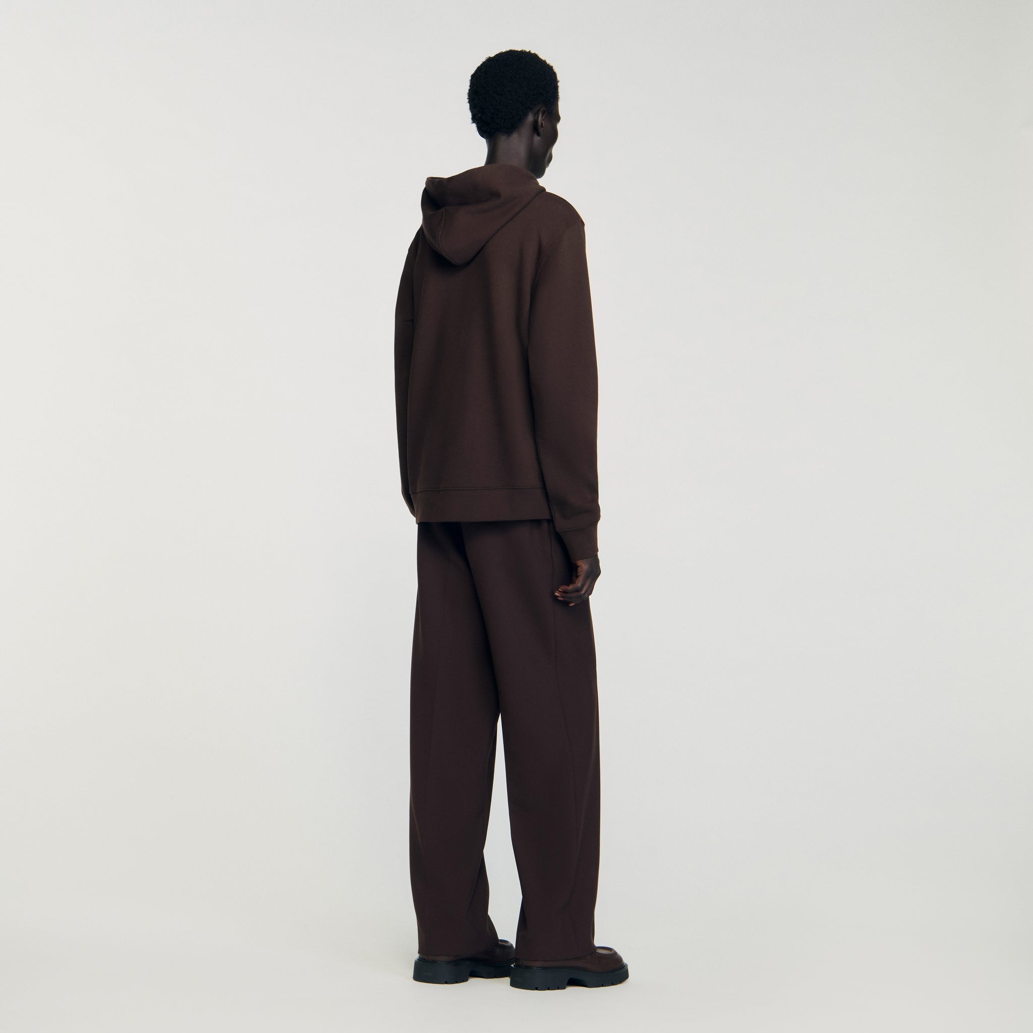 Rubber Sandro Hoodie Logo Hoodie Chocolate