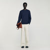 Rubber Sandro Crewneck Logo Sweatshirt Midnight Blue