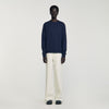 Rubber Sandro Crewneck Logo Sweatshirt Midnight Blue