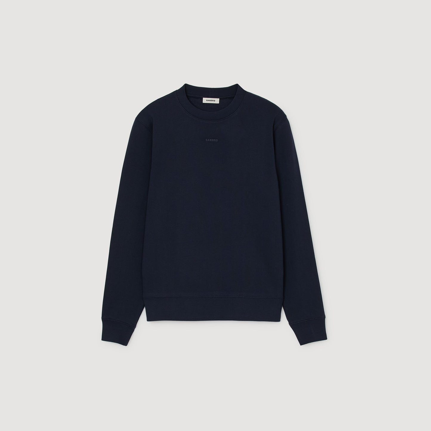 Rubber Sandro Crewneck Logo Sweatshirt Midnight Blue