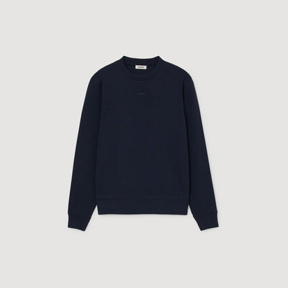 Rubber Sandro Crewneck Logo Sweatshirt Midnight Blue