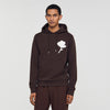 Layered Flower Hoodie Sweatshirt With Flower Patch Chocolate