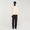 Layered Flower Crewneck Sweatshirt With Flower Patch Butter Cream