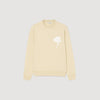 Layered Flower Crewneck Sweatshirt With Flower Patch Butter Cream