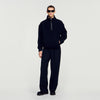 L Fleece Zipped standing collar sweatshirt Black
