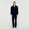 L Fleece Zipped standing collar sweatshirt Black