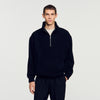 L Fleece Zipped standing collar sweatshirt Black
