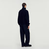 L Fleece Zipped standing collar sweatshirt Black