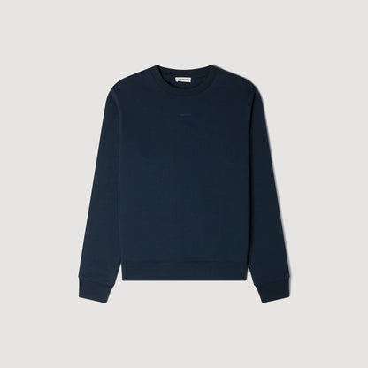 Sandro Logo Crewneck Logo Sweatshirt Navy Blue