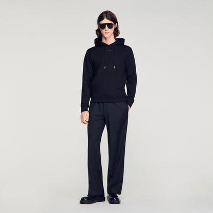 Sandro Logo Hoodie Logo Sweatshirt Black