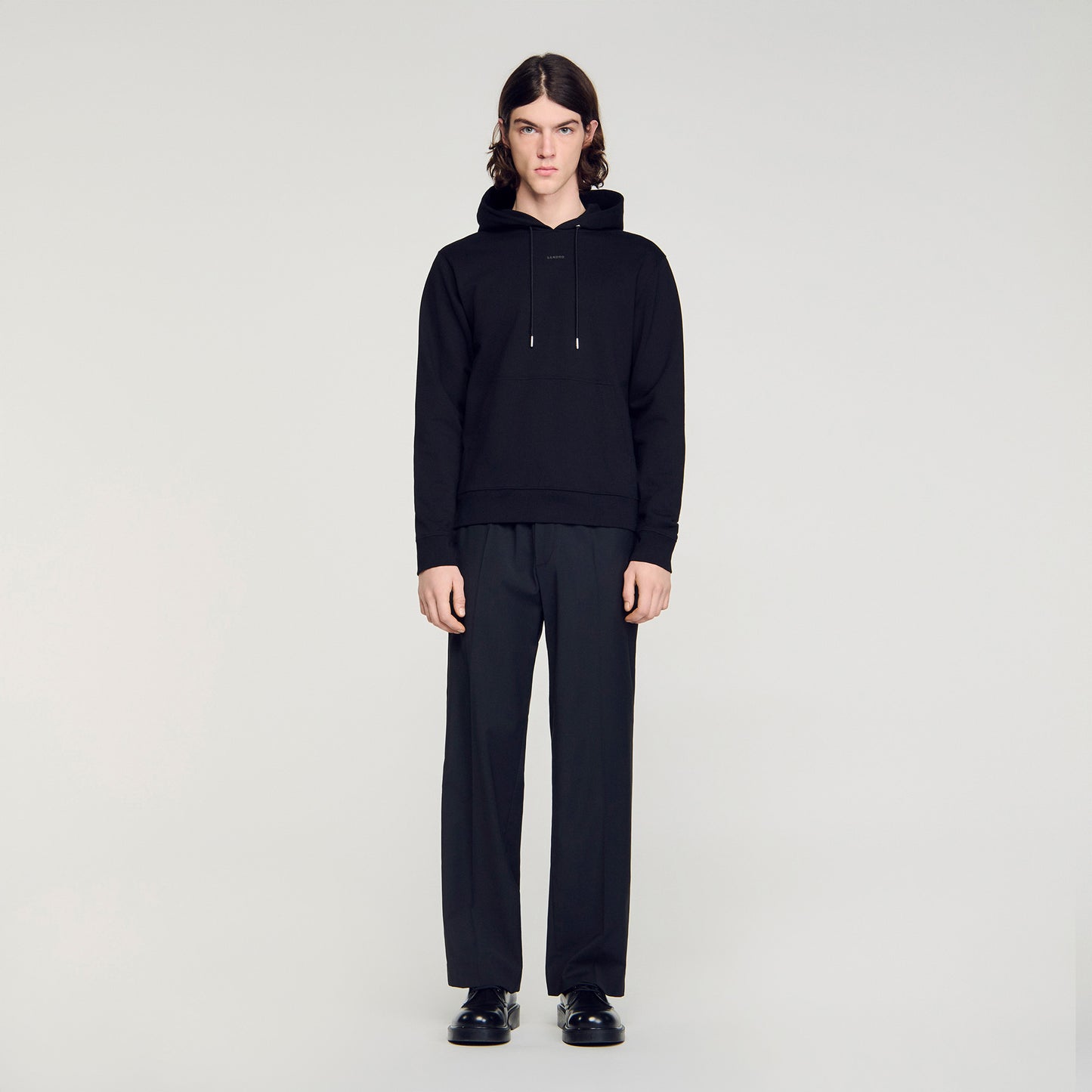Sandro Logo Hoodie Logo Sweatshirt Black
