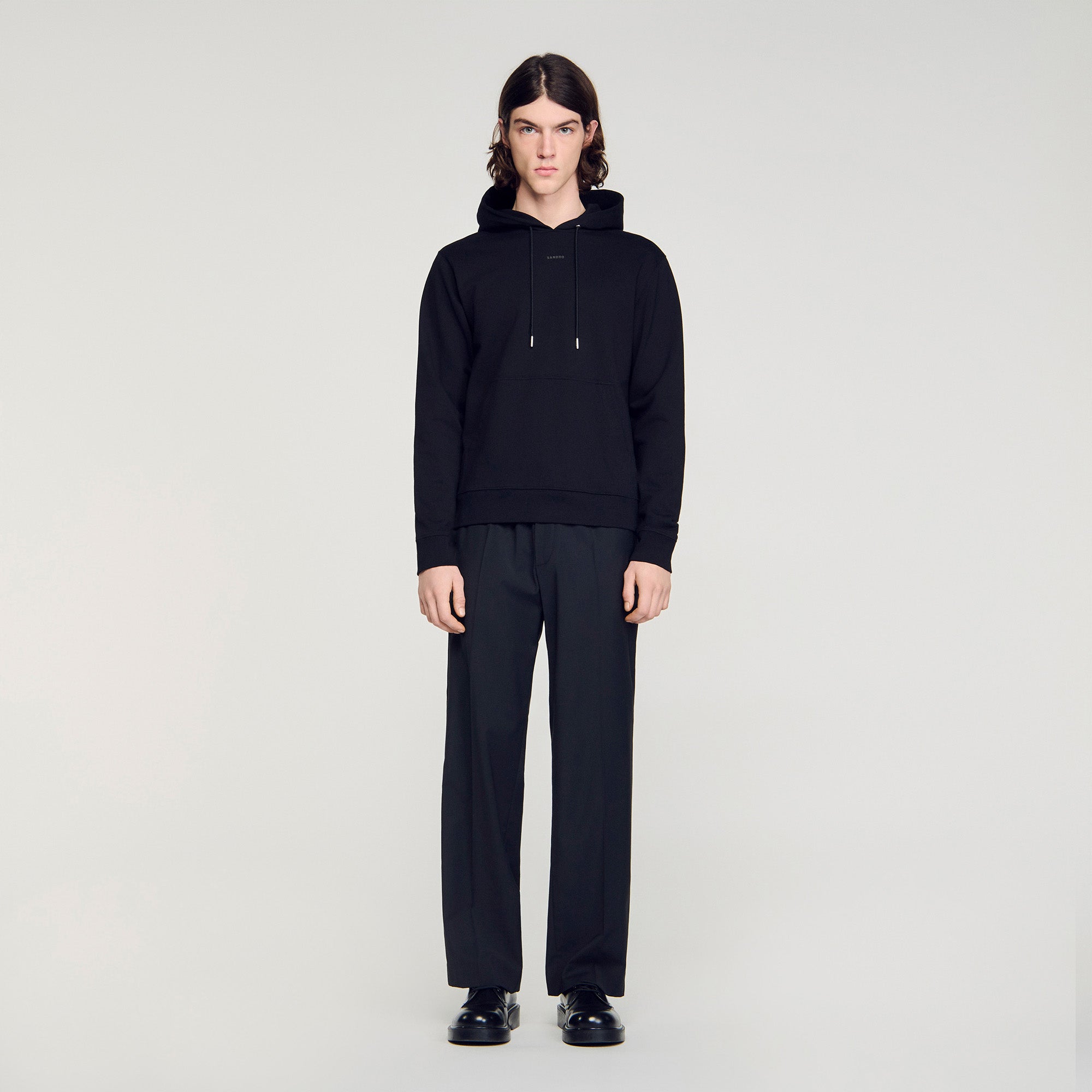 Sandro Logo Hoodie Logo Sweatshirt Black