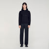 Sandro Logo Hoodie Logo Sweatshirt Black