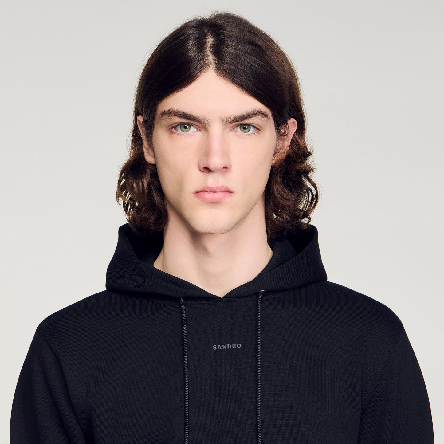 Sandro Logo Hoodie Logo Sweatshirt Black