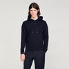 Sandro Logo Hoodie Logo Sweatshirt Black