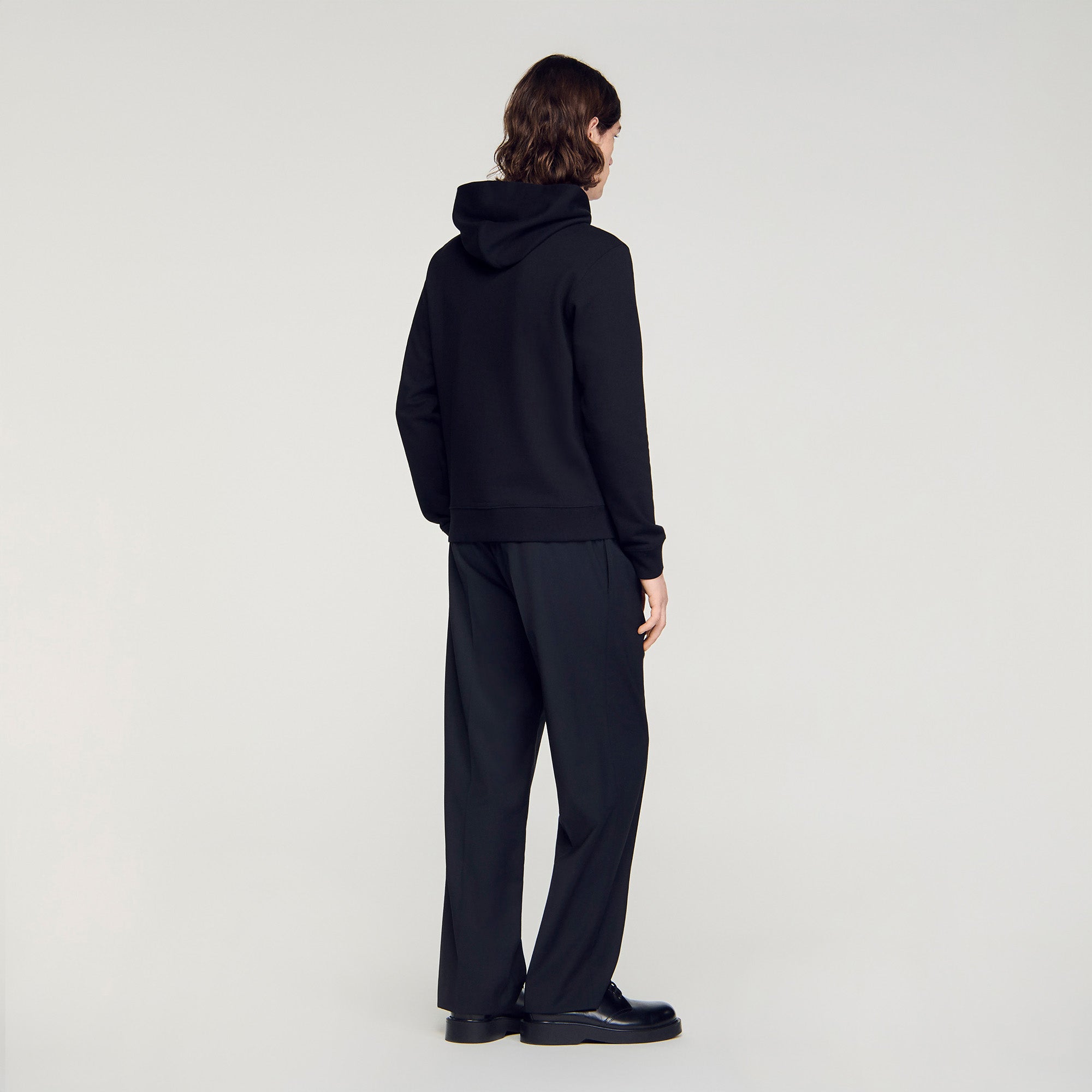 Sandro Logo Hoodie Logo Sweatshirt Black