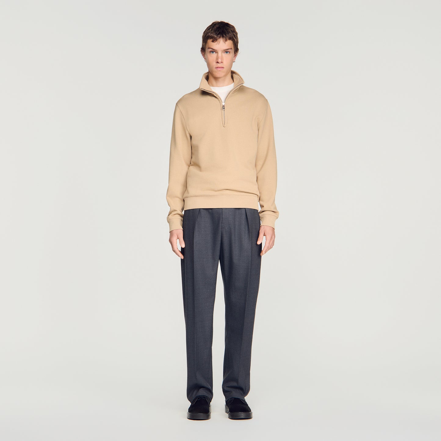 Half Zip Sweater  Sweatshirts Cappucino