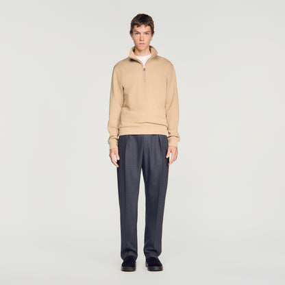 Half Zip Sweater  Sweatshirts Cappucino