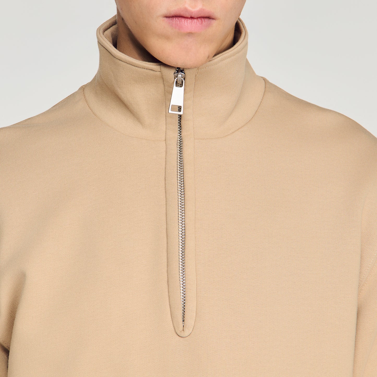 Half Zip Sweater  Sweatshirts Cappucino