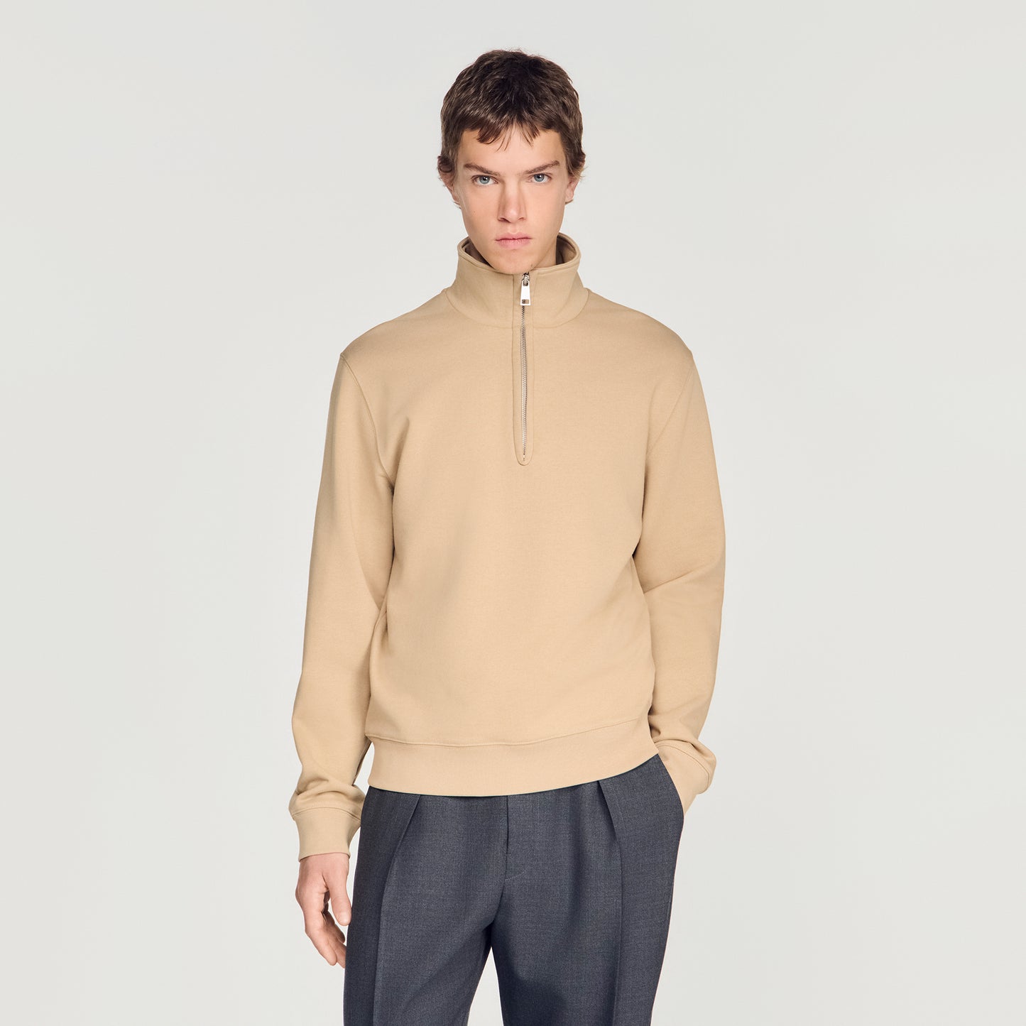 Half Zip Sweater  Sweatshirts Cappucino