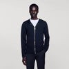 Zipped Cardigan With Hood Black