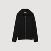 Zipped Cardigan With Hood Black
