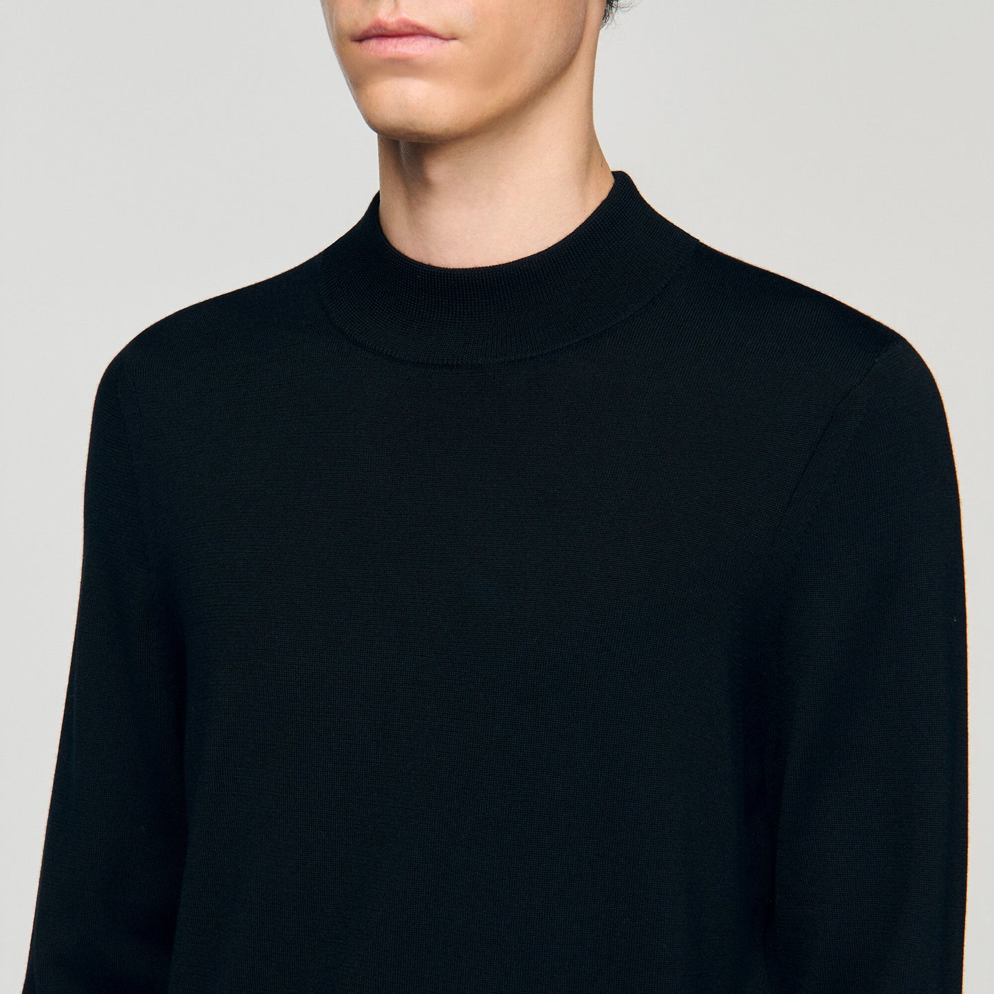 Industrial Funnel Neck Sweater BLACK