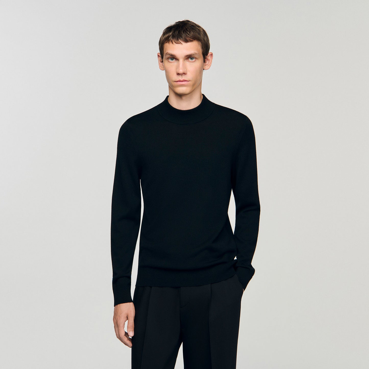 Industrial Funnel Neck Sweater BLACK