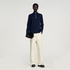 Zip Sweater Wool Jumper With Zip Collar Midnight Blue