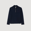 Zip Sweater Wool Jumper With Zip Collar Midnight Blue