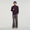 Zip Sweater Wool jumper with zip collar Chocolate