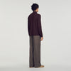 Zip Sweater Wool jumper with zip collar Chocolate