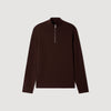 Zip Sweater Wool jumper with zip collar Chocolate