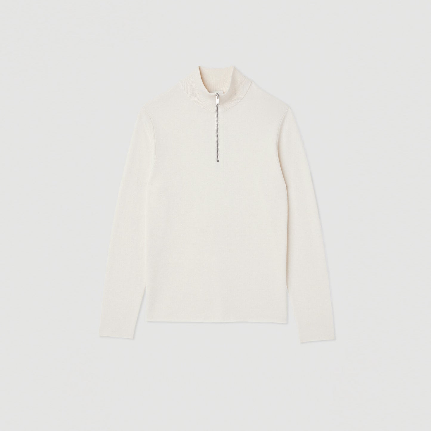 Zip Sweater Wool Jumper With Zip Collar Off White