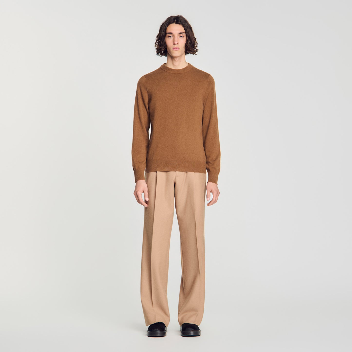 Crewneck Cashmere Cashmere crew neck jumper Dark Camel