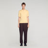Knitted Polo Shirt With Zip Collar Light Yellow