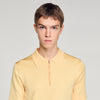 Knitted Polo Shirt With Zip Collar Light Yellow