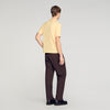 Knitted Polo Shirt With Zip Collar Light Yellow