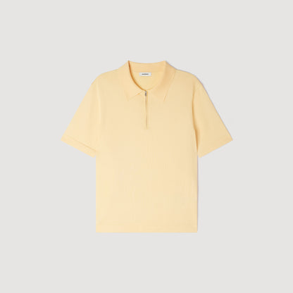 Pablo Zip Knitted Polo Shirt With Zip Collar Light Yellow
