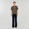 Pablo Zip Knitted Polo Shirt With Zip Collar Taupe