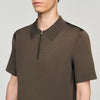 Pablo Zip Knitted Polo Shirt With Zip Collar Taupe