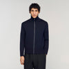 Trucker Cardigan Zip-Up Wool Cardigan Navy Blue