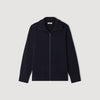 Trucker Cardigan Zip-Up Wool Cardigan Navy Blue