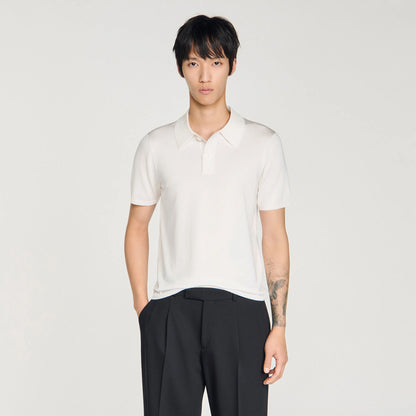 Pablo Short-Sleeve Knitted Polo Shirt White