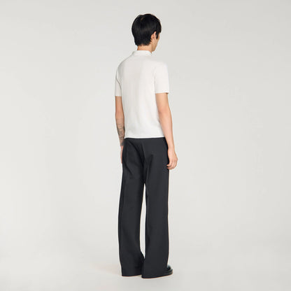 Pablo Short-Sleeve Knitted Polo Shirt White