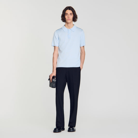 Pablo Short-sleeve knitted polo shirt Blue Sky