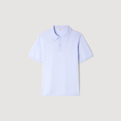 Pablo Short-sleeve knitted polo shirt Blue Sky